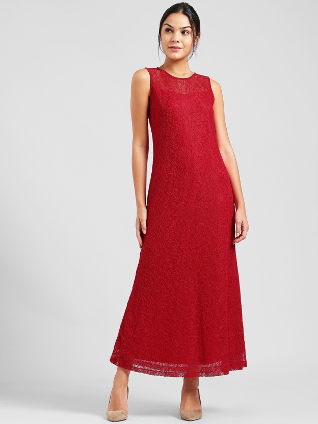 Zink London Women Maxi Red Dress - Buy ...